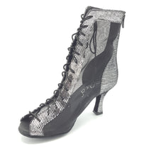 Godiva Chic Dance Boot Silver/Black 2-1/2" Heel