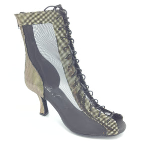 Godiva Chic Dance Boot Gold/Black 2-1/2" Heel