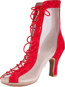 Godiva Chic Dance Boot Red 3" Heel