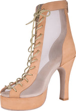 Godiva Chic Dance Boot Taupe Leather Platform