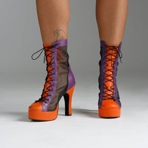 Czarina Chic Bootie PURPLE & ORANGE