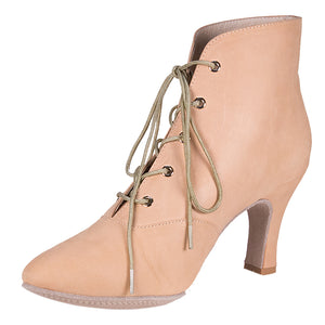 Lady Di Dance Boot White Leather Rubber Sole