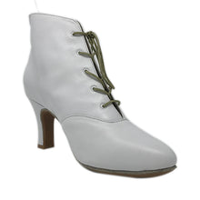 Lady Di Dance Boot White Leather Rubber Sole