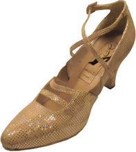 New Queen Flexi 2-1/2" Heel Multi-Point Gold Leather