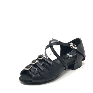 Ziba 3-Strap 1" Heel Black