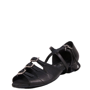 Ziba 3-Strap 1" Heel Black